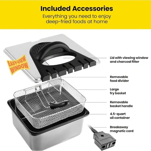 Chefman 4.5L Dual-Cook Pro Deep Fryer - Picture 6 of 11